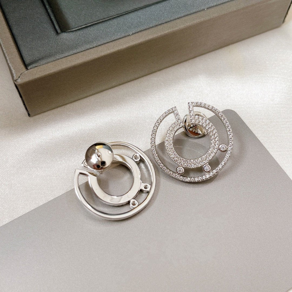 Messika Creoles Move Romane Paved Silver Cubic Zirconia Earrings