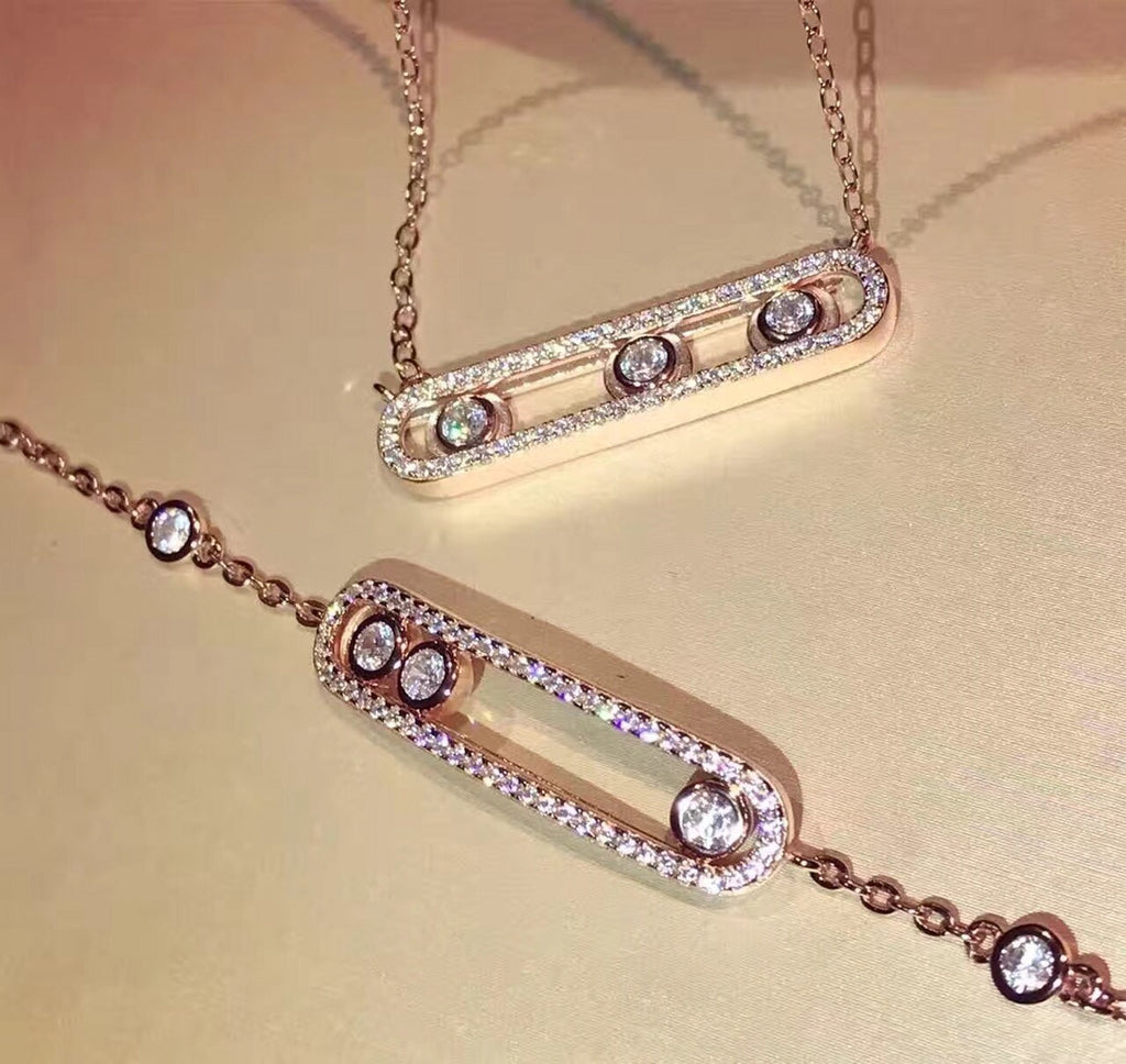 Messika Baby Move Paved Pink Gold Cubic Zirconia Bracelet