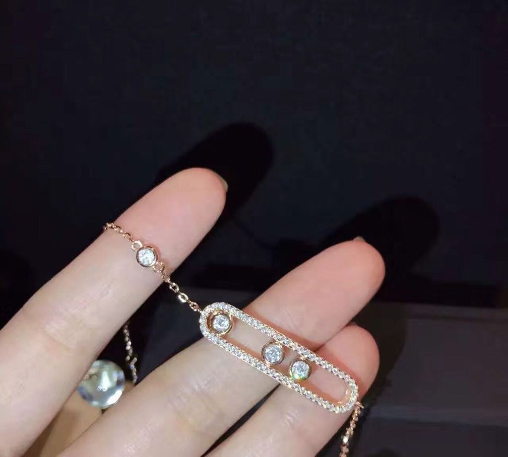 Messika Baby Move Paved Pink Gold Cubic Zirconia Bracelet