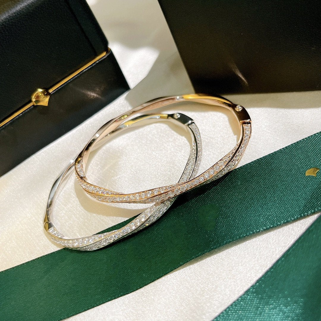 Graff Spiral Paved Cubic Zirconia Bangle Bracelet