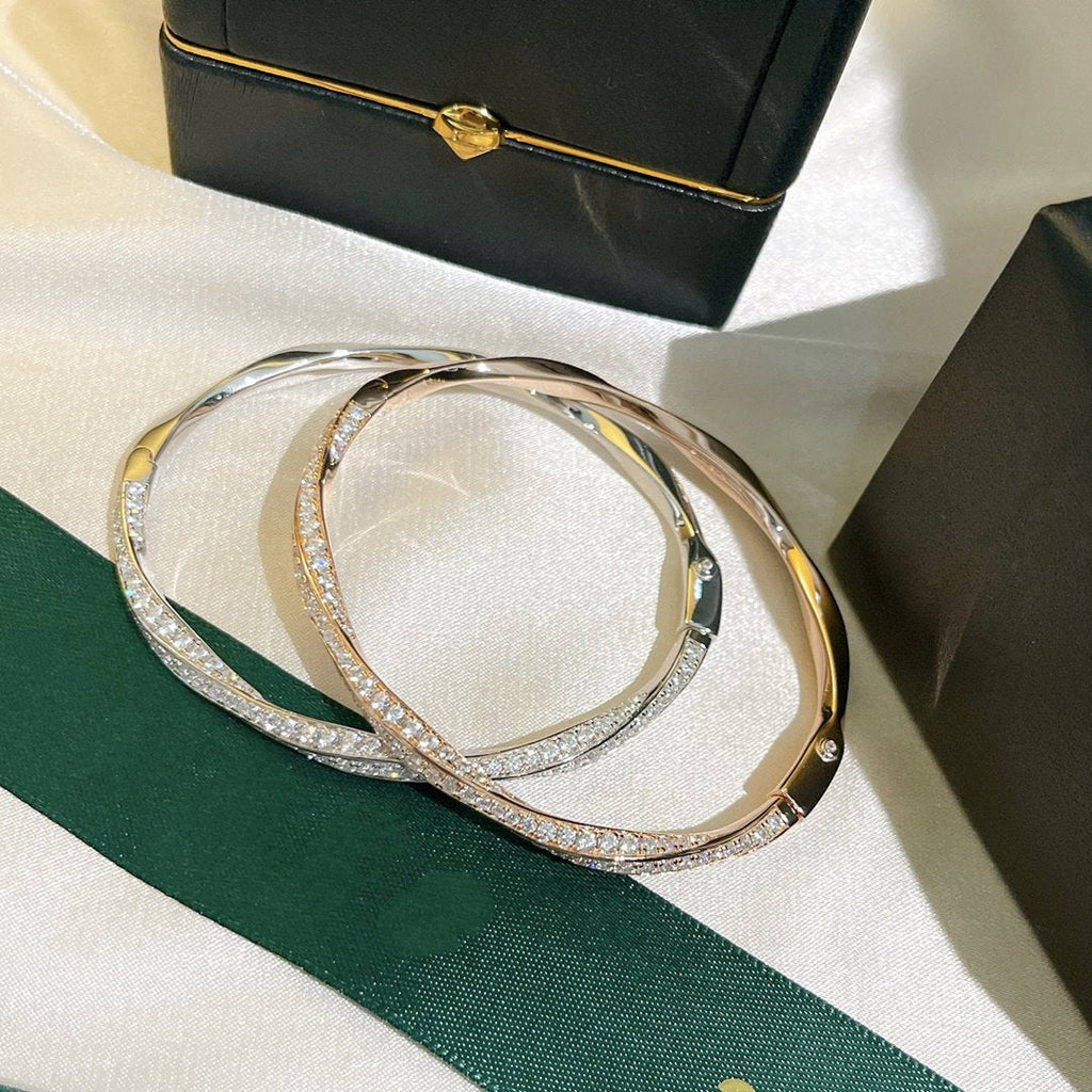 Graff Spiral Paved Cubic Zirconia Bangle Bracelet
