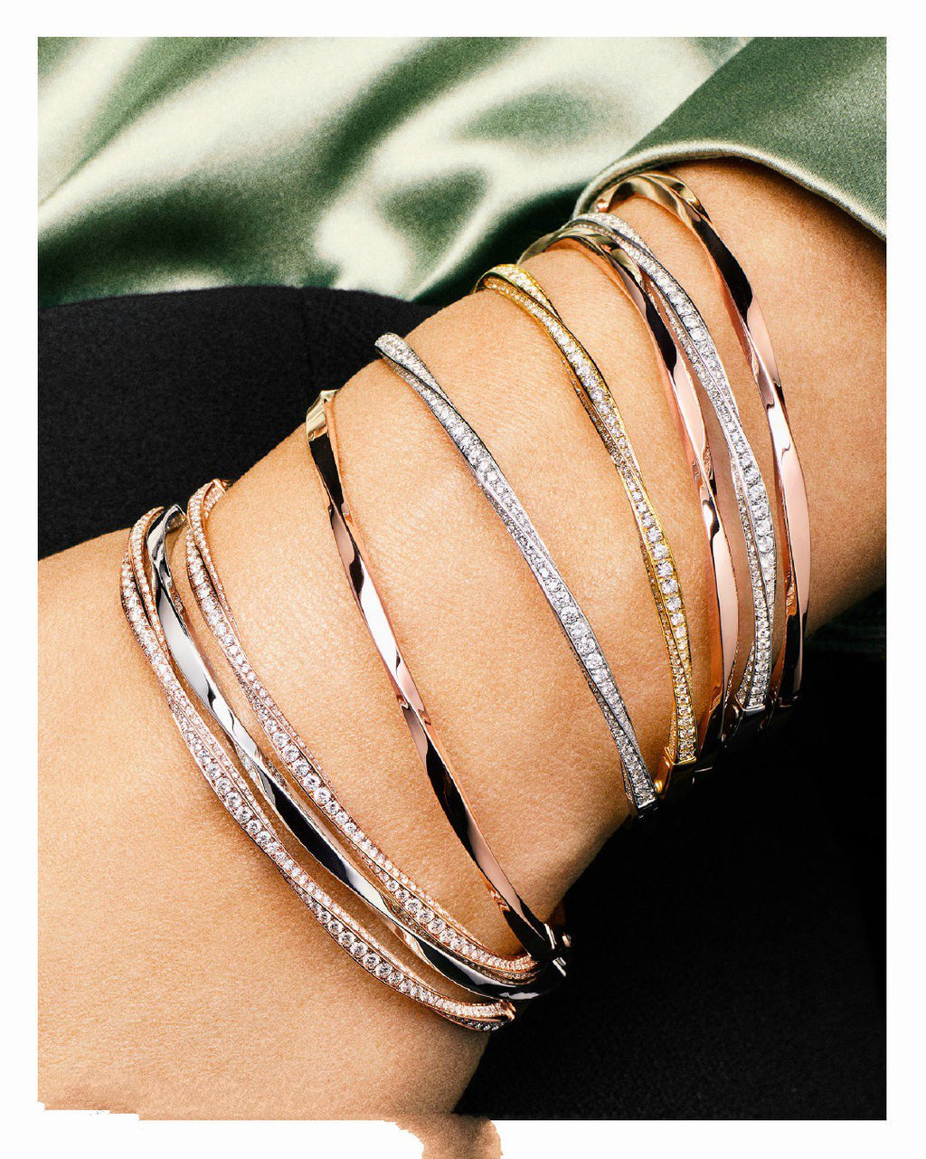 Graff Spiral Paved Cubic Zirconia Bangle Bracelet
