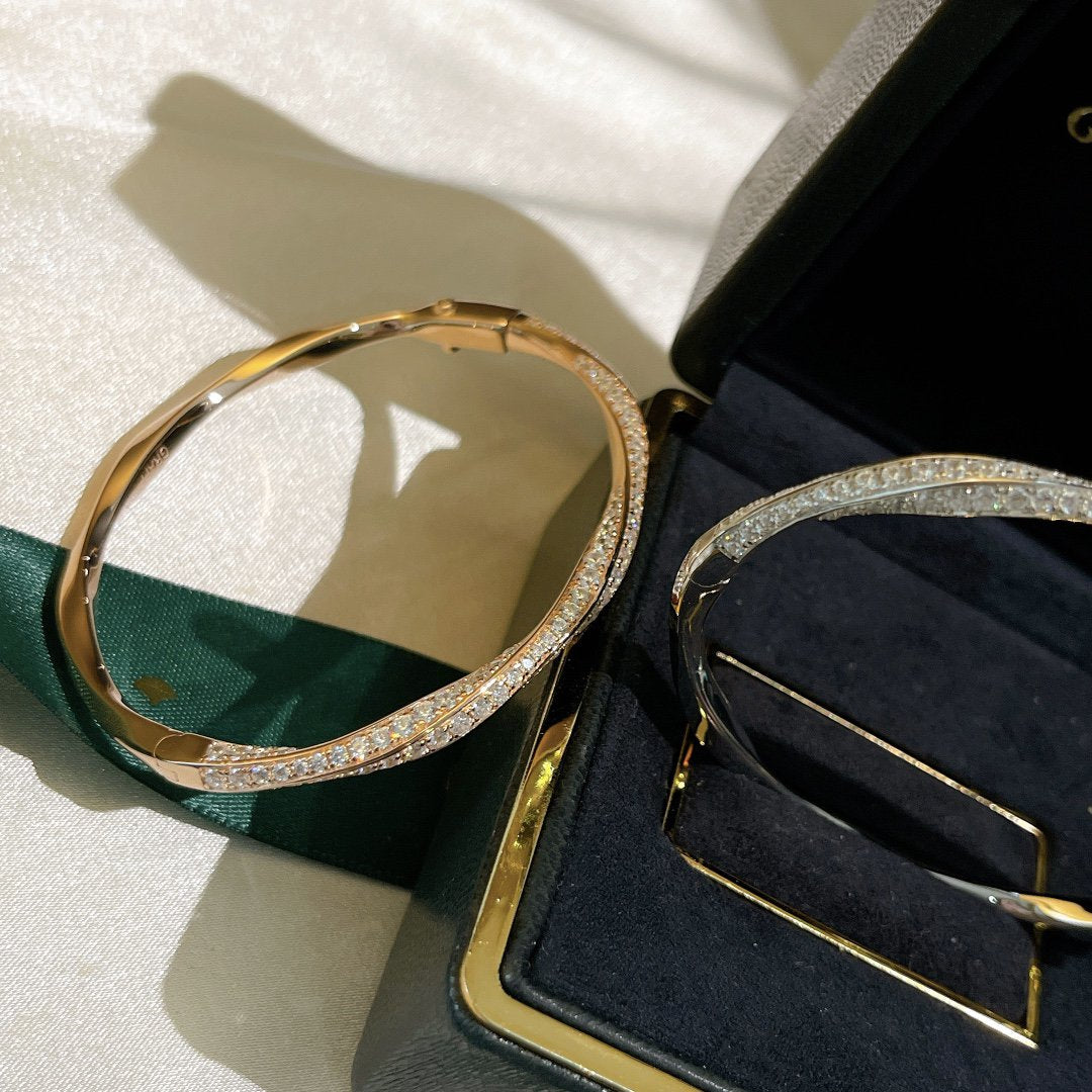 Graff Spiral Paved Cubic Zirconia Bangle Bracelet