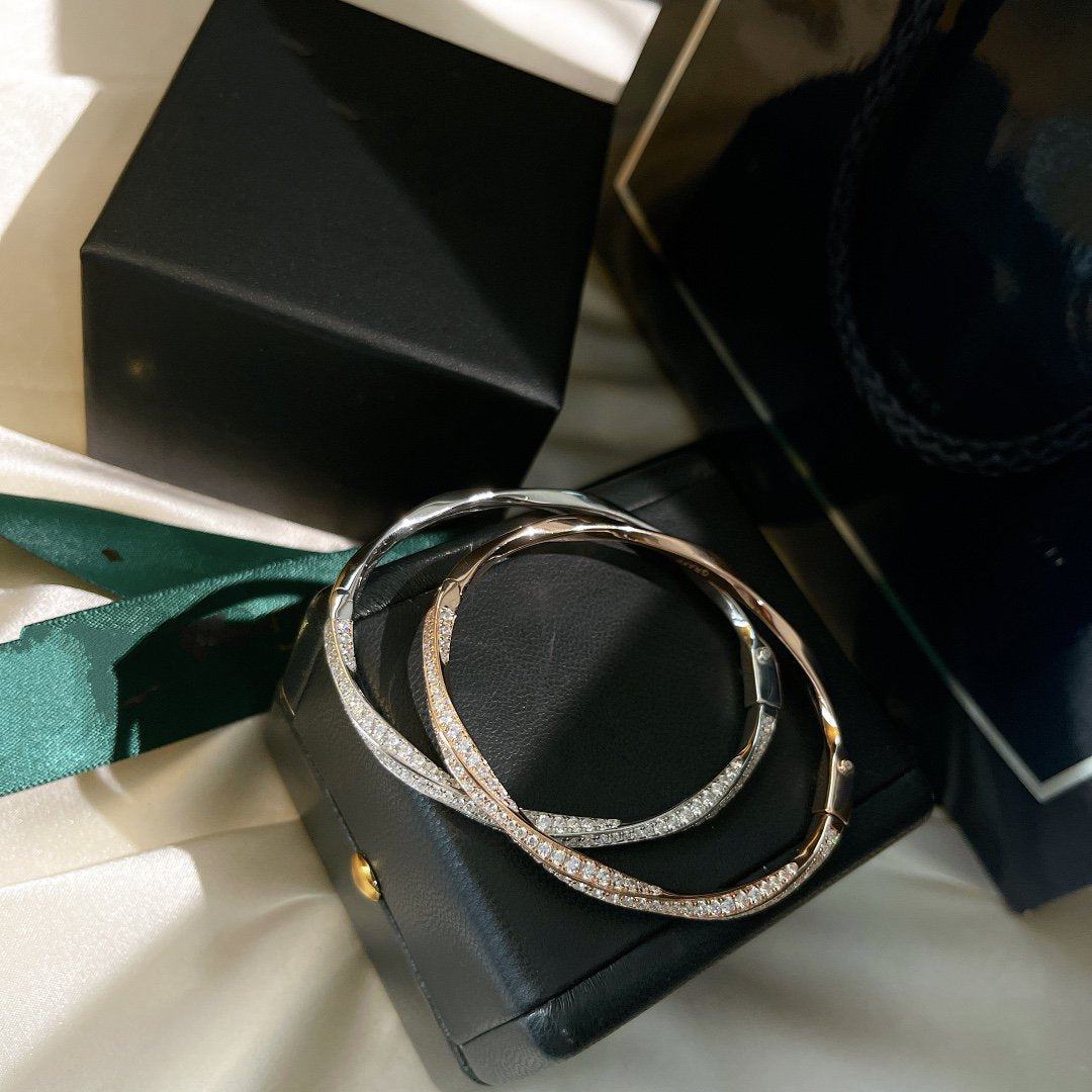 Graff Spiral Paved Cubic Zirconia Bangle Bracelet