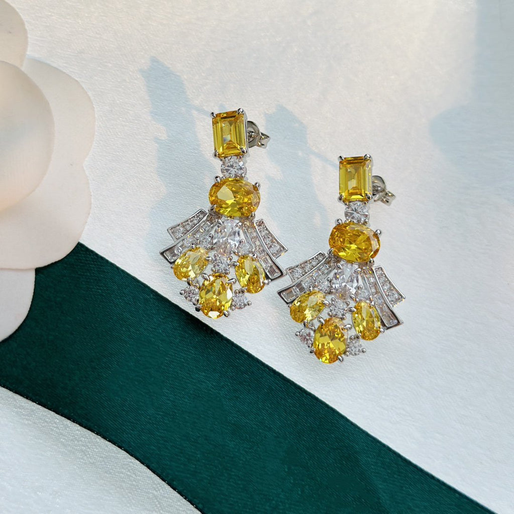 Graff Gra Silver Yellow Diamond Earrings