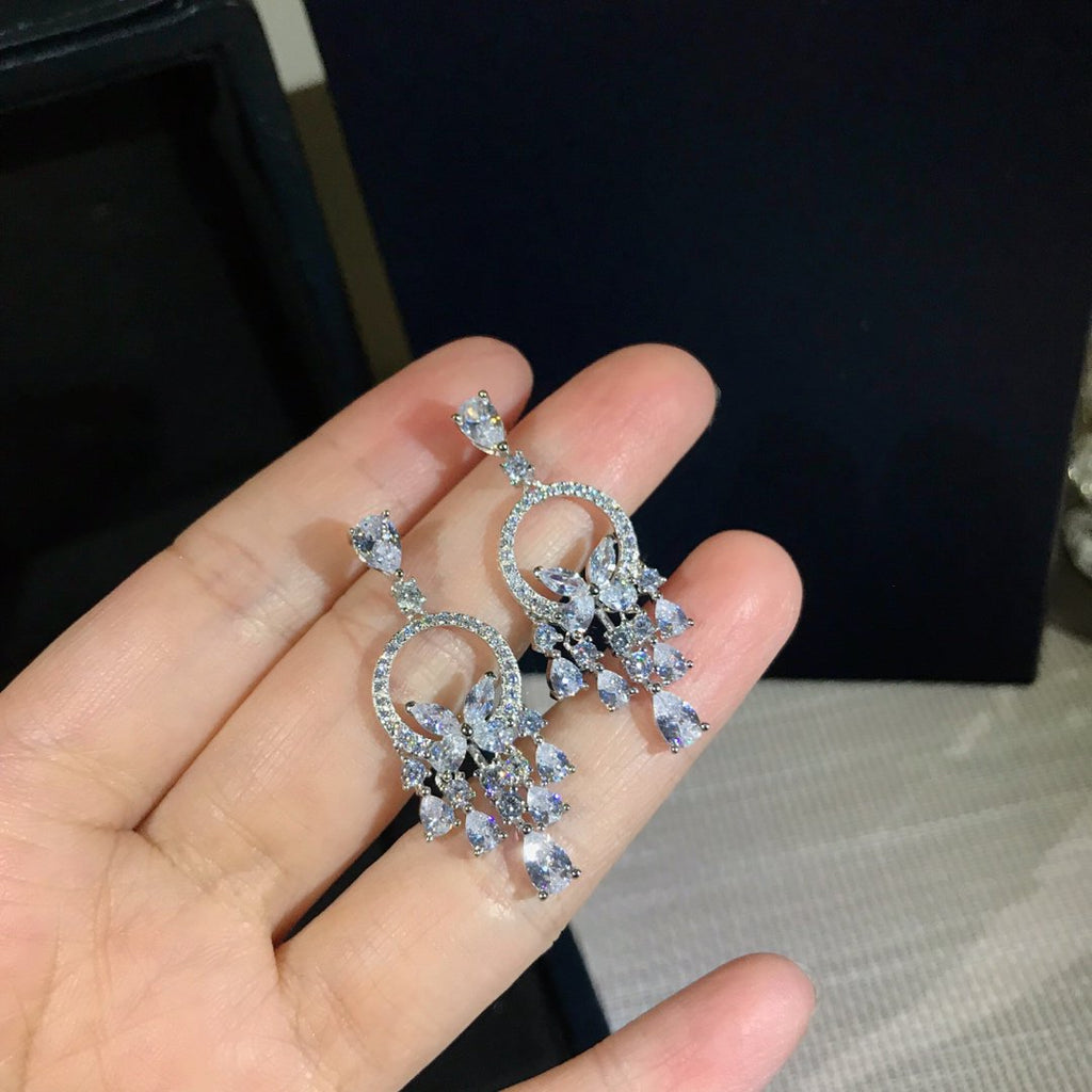Graff Butterfly Chandelier Classic Silver Diamond Earrings