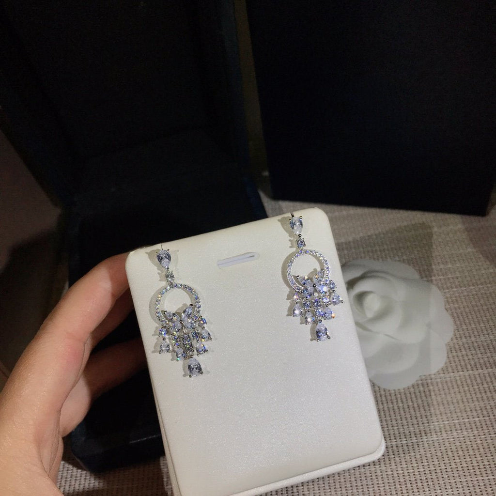 Graff Butterfly Chandelier Classic Silver Diamond Earrings