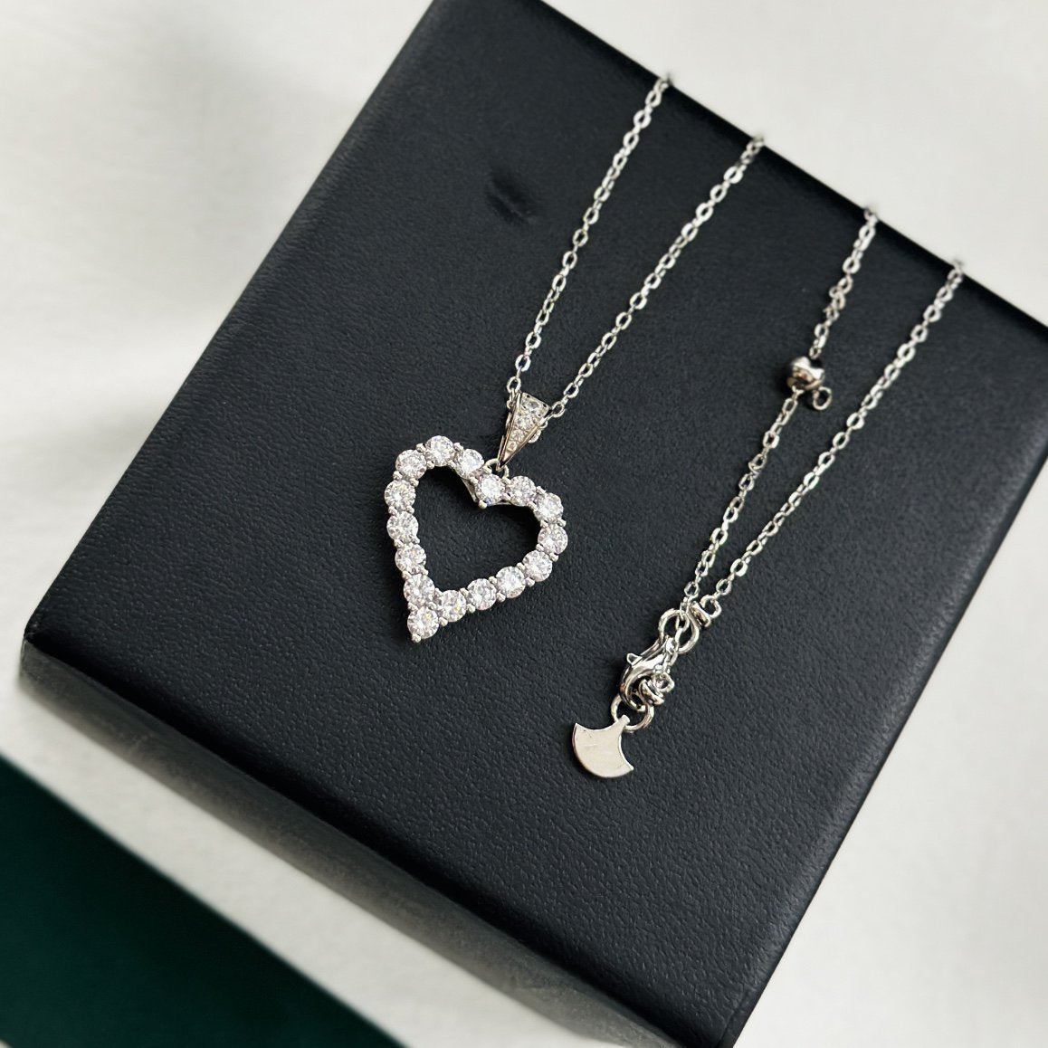 Graff Heart Silhouette Silver Cubic Zirconia Necklace