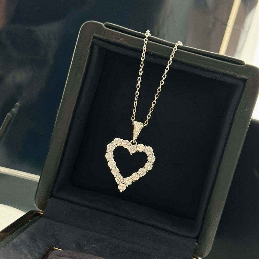 Graff Heart Silhouette Silver Cubic Zirconia Necklace