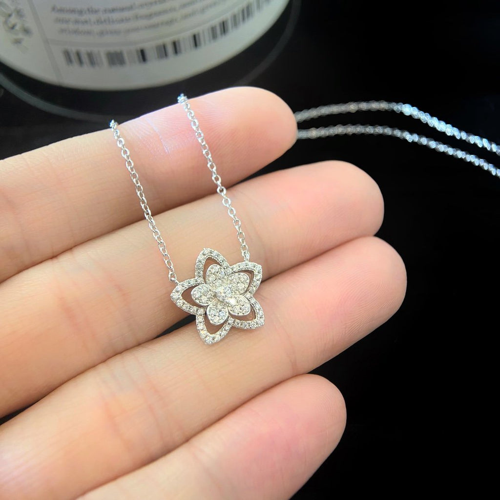 Graff Wild Flower Silver Cubic Zirconia Necklace