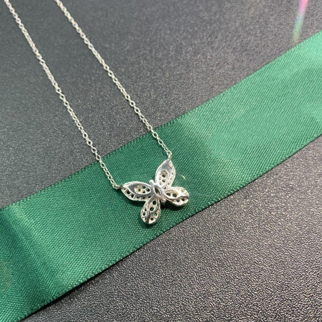 Graff Butterfly Green Cubic Zirconia Paved Necklace