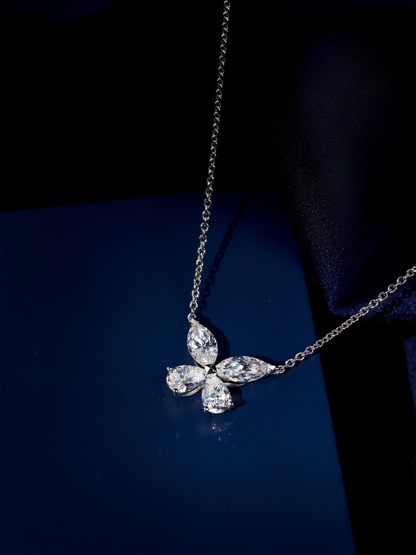 Graff Classic Butterfly Silver Cubic Zirconia Necklace