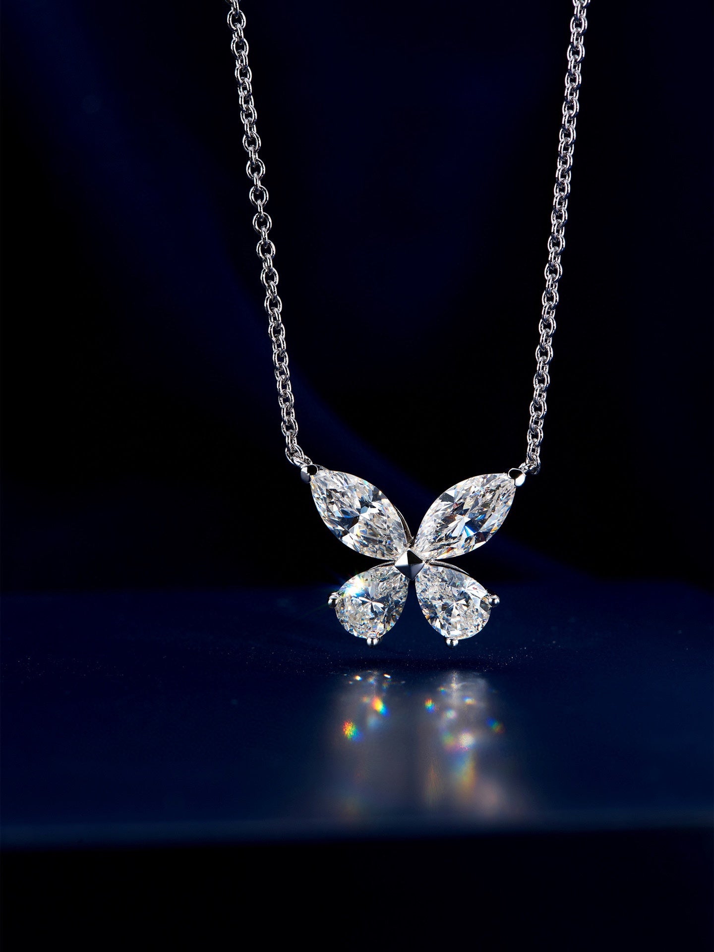Graff Classic Butterfly Silver Cubic Zirconia Necklace