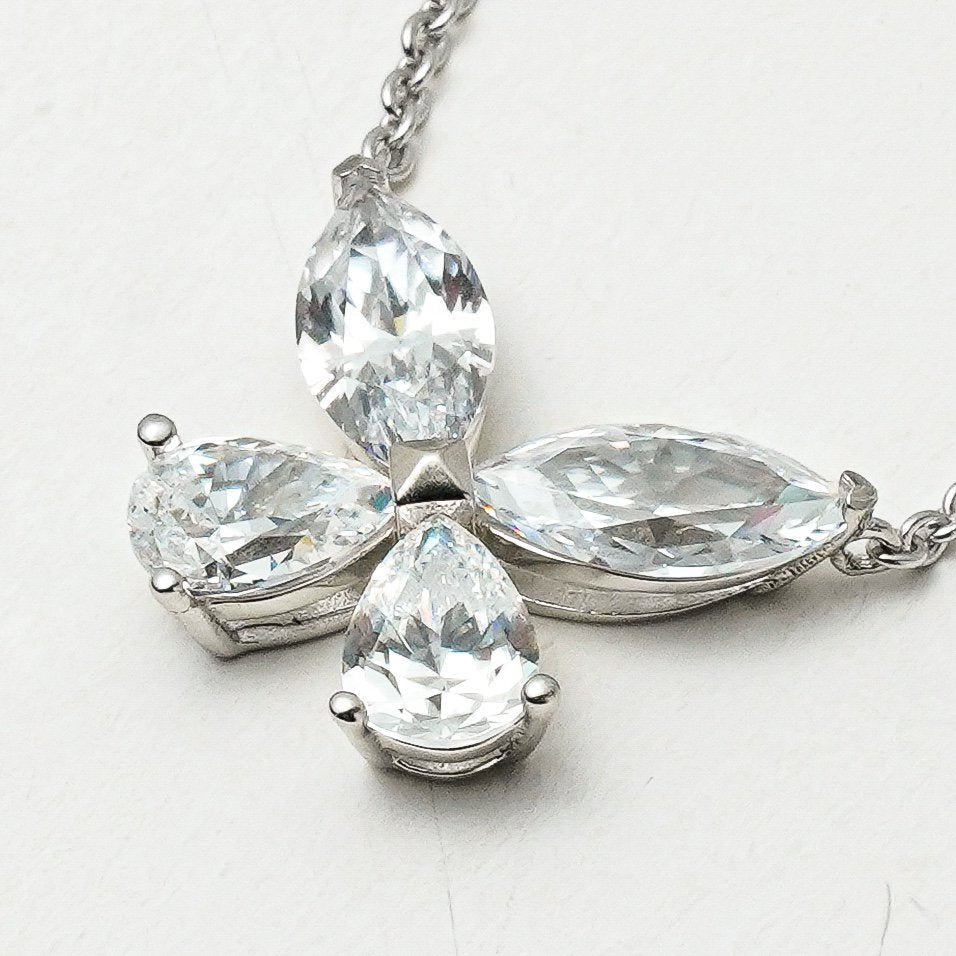 Graff Classic Butterfly Silver Cubic Zirconia Necklace