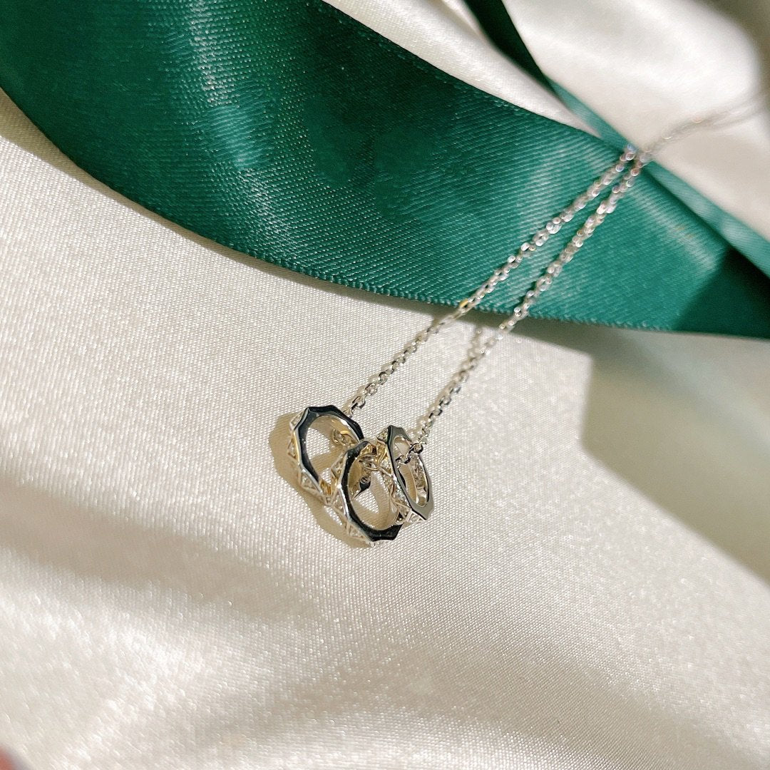 Graff Laurence Signature Triple Paved Silver Cubic Zirconia Necklace