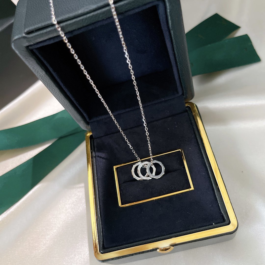 Graff Laurence Signature Triple Paved Silver Cubic Zirconia Necklace