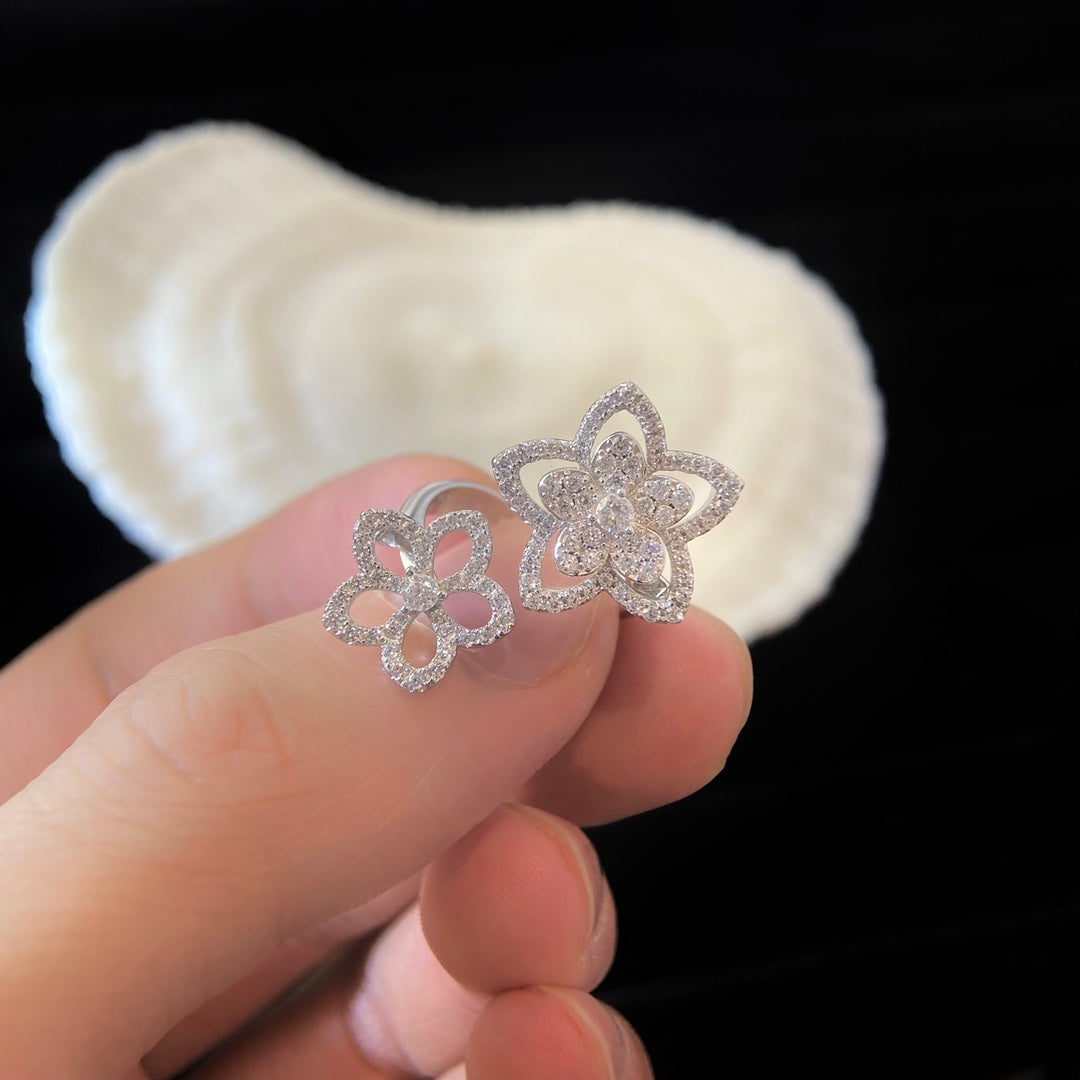 Graff Wild Flower Double Silver Cubic Zirconia Ring