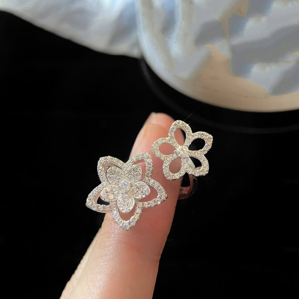 Graff Wild Flower Double Silver Cubic Zirconia Ring