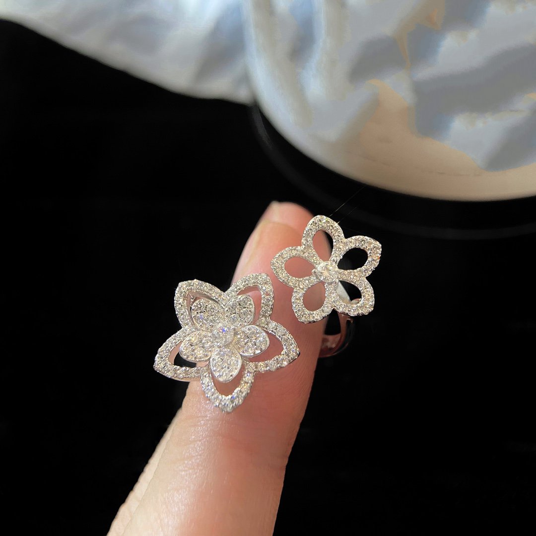 Graff Wild Flower Double Silver Cubic Zirconia Ring