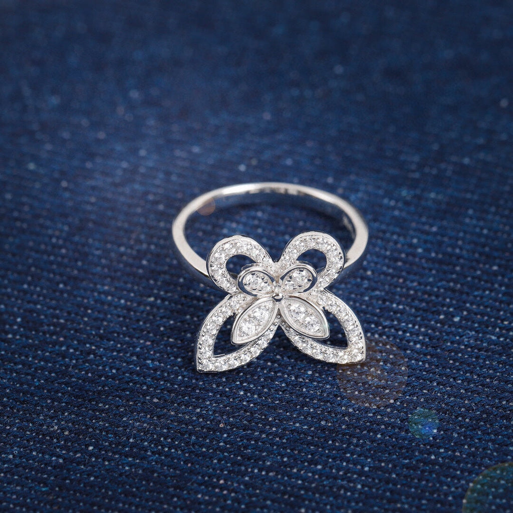 Graff Butterfly Silhouette Silver Cubic Zirconia Ring
