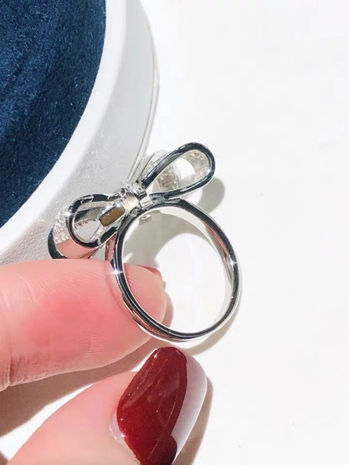 Graff Tildas Bow Double Knot Silver Cubic Zirconia Ring