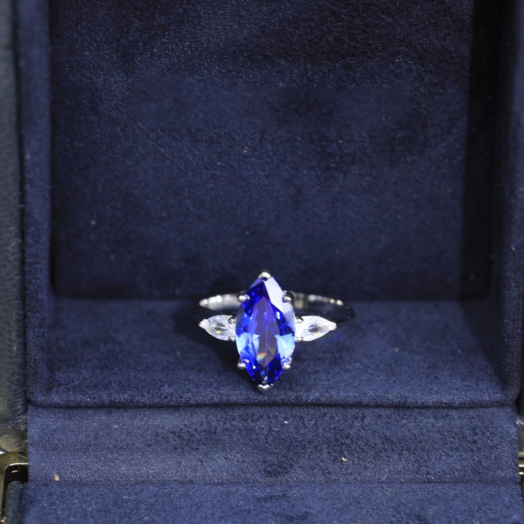 Graff Promise Marquise Cut Blue Cubic Zirconia Engagement Ring