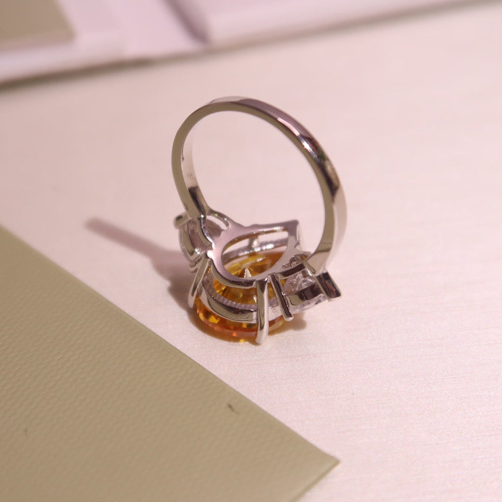 Graff Promise Pear Shape Yellow Silver Cubic Zirconia Ring