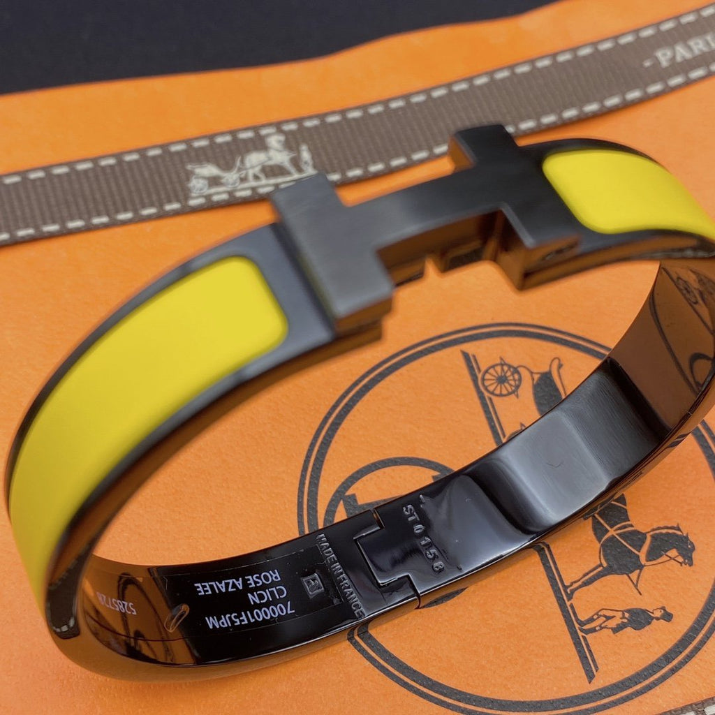 Hermes Clic HM So Black Yellow Bracelet