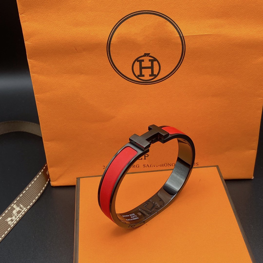 Hermes Clic HM So Black Red Bracelet