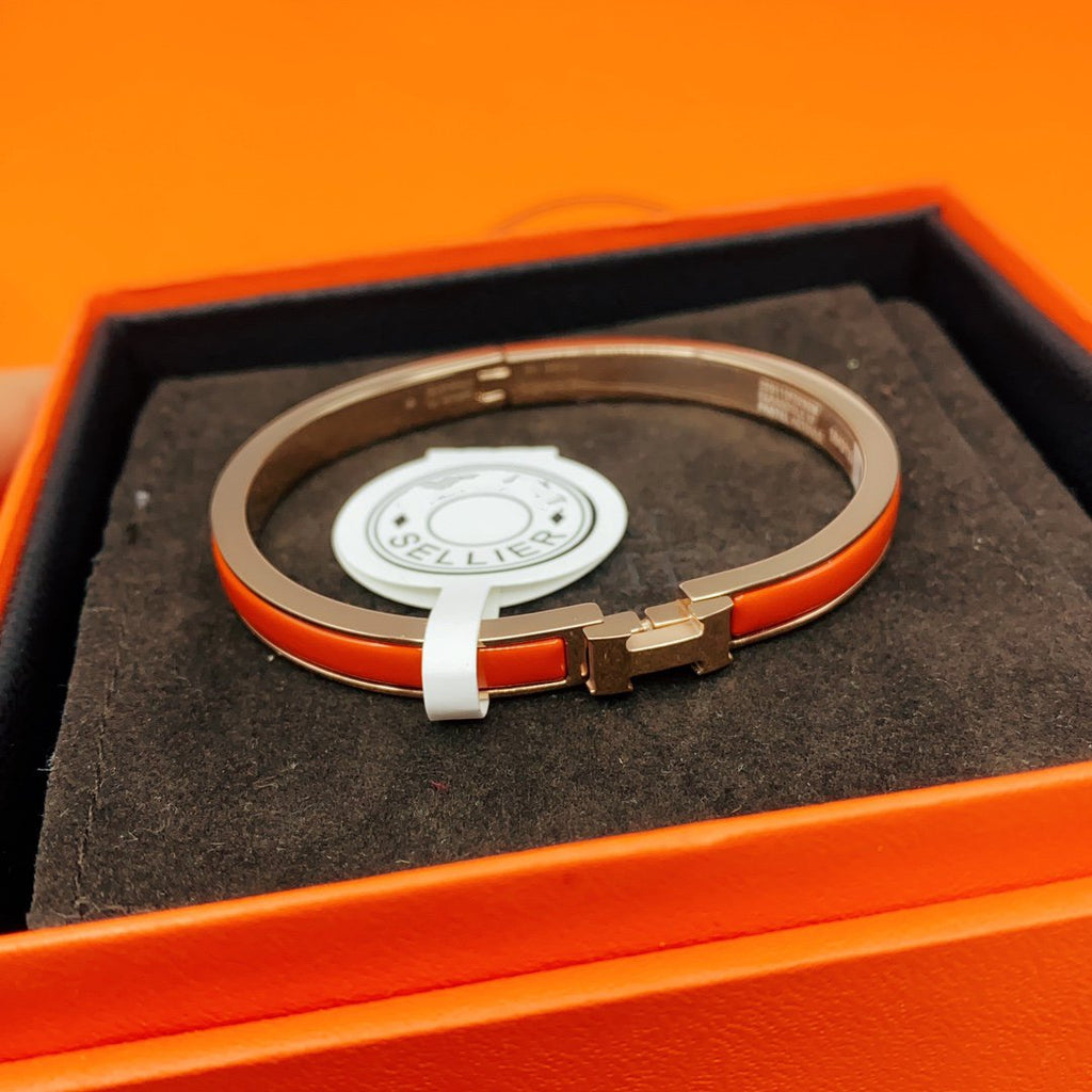 Hermes Classic HM Clic Red 8MM Enamel Bracelet