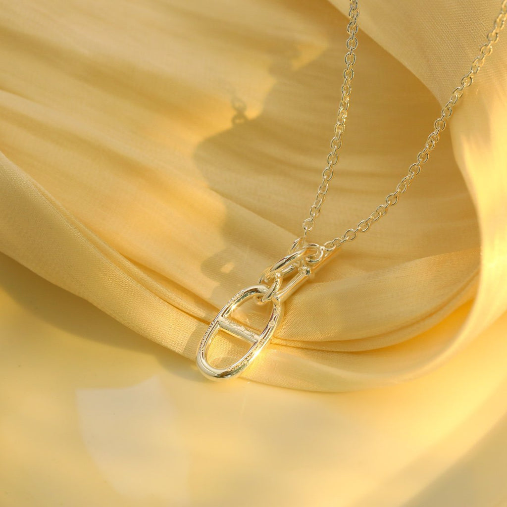 Hermes HM Chaine D'Ancre Pendant Necklace Sterling Silver