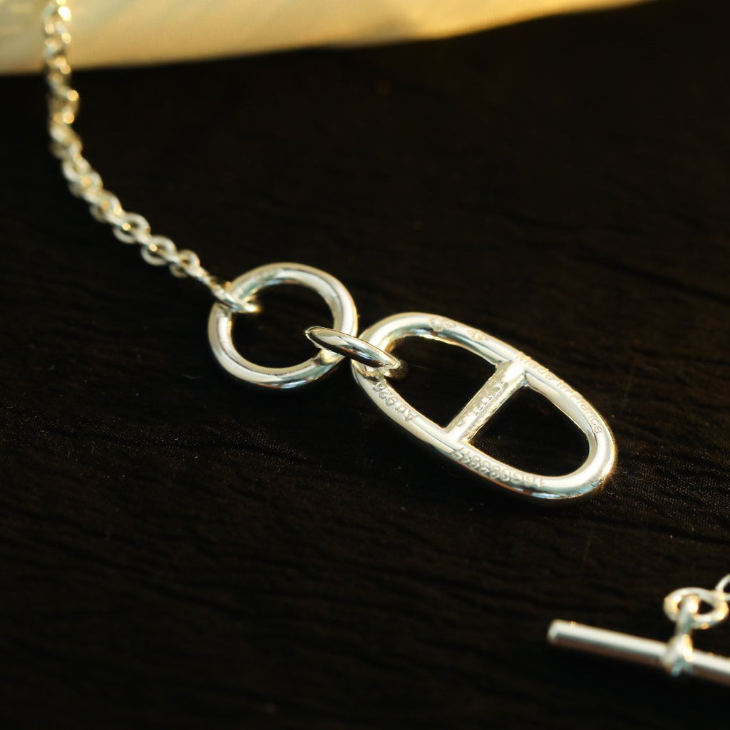 Hermes HM Chaine D'Ancre Pendant Necklace Sterling Silver