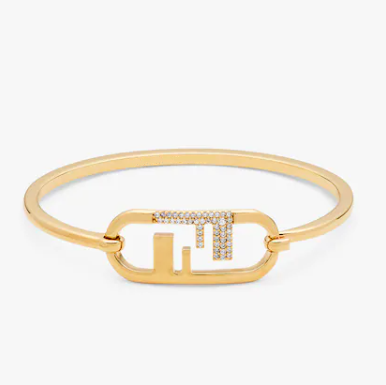 Fendi O'Lock Gold Diamond Bracelet