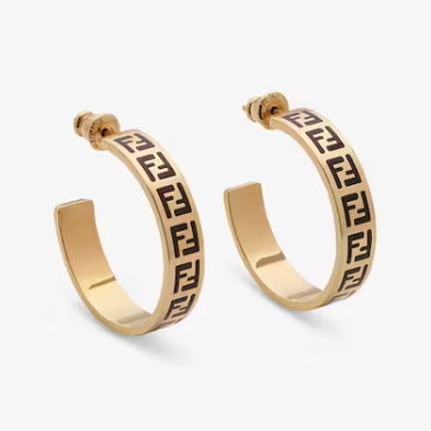 Fendi Forever FF Black Gold Earrings