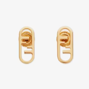 Fendi F O'Lock Gold Earrings