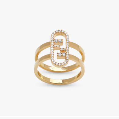 Fendi Fen O'Lock Gold Diamond Ring