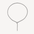 Bvlgari Serpent Cubic Zirconia Paved Slim Silver Necklace