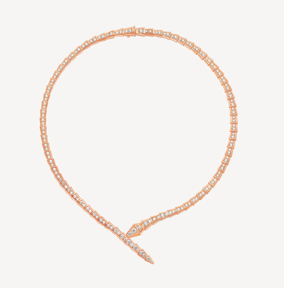 Bvlgari Serpent Viper Cubic Zirconia Paved Necklace