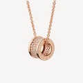 Bvlgari Zero 1 Cubic Zirconia Paved Pink Gold Necklace