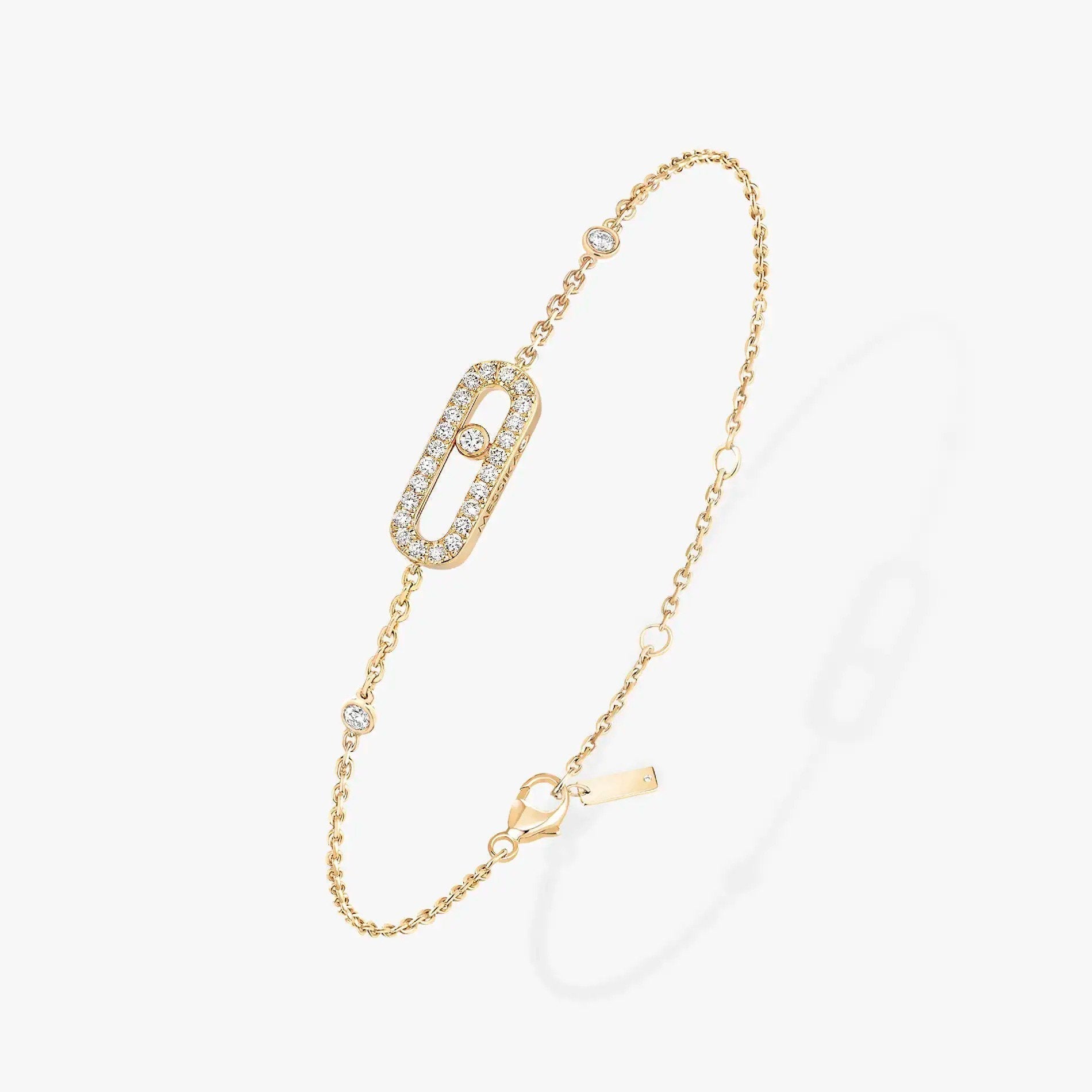 Messika Baby Move Paved Pink Gold Cubic Zirconia Bracelet