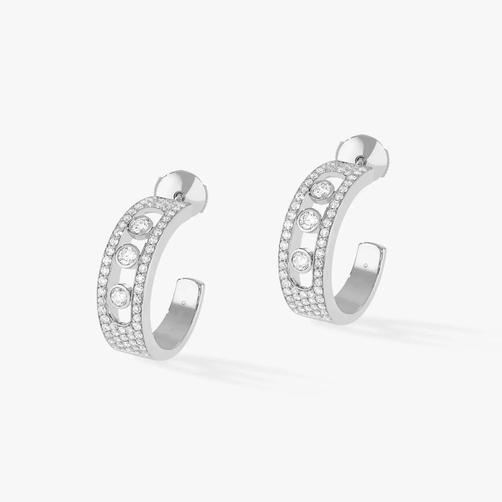 Messika Creoles Move Paved Silver Cubic Zirconia Earrings