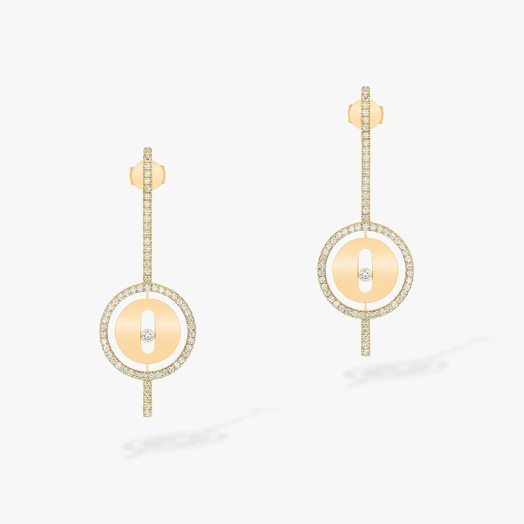 Messika Lucky Move Arrow Pink Gold Cubic Zirconia Earrings