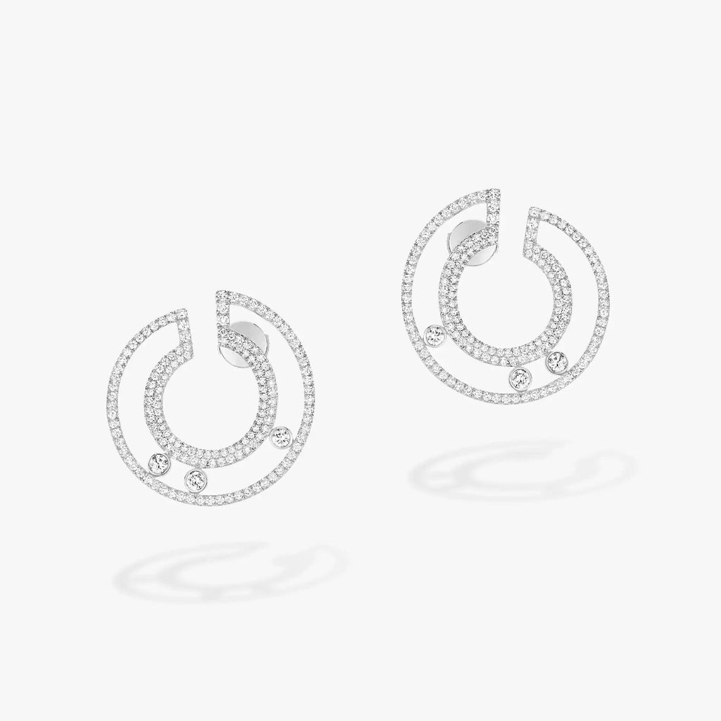 Messika Creoles Move Romane Paved Silver Cubic Zirconia Earrings