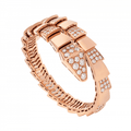 Bvlgari Serpenti Wide Bracelet Pink Gold Cubic Zirconia