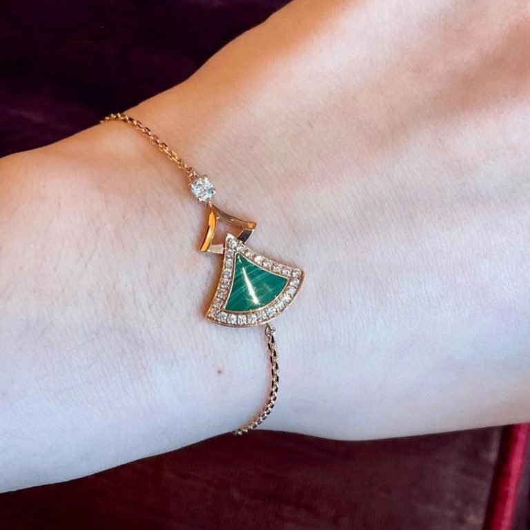Bvlgari Dream Bracelet Malachite Pink Gold Cubic Zirconia