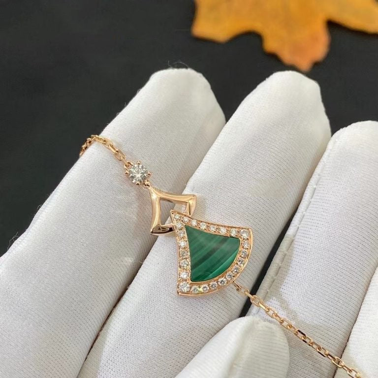 Bvlgari Dream Bracelet Malachite Pink Gold Cubic Zirconia