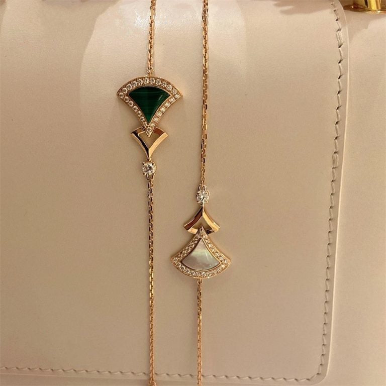 Bvlgari Dream Bracelet Malachite Pink Gold Cubic Zirconia