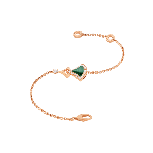 Bvlgari Dream Bracelet Malachite Pink Gold Cubic Zirconia