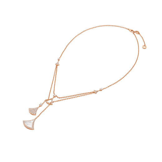 Bvlgari Dream Necklace 3 Motif White MOP Cubic Zirconia