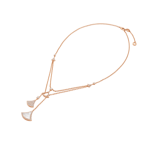 Bvlgari Dream Necklace 3 Motif White MOP Cubic Zirconia